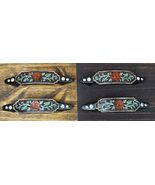 Set Of 4 Western Red Rose With Vines Scroll Lace Drawer Cabinet Bar Pull... - €25,56 EUR