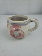 Studio Art Pottery Pitcher Signed Ploszay 5.5&quot; Pinks Purple Blues Peach RARE  - £18.38 GBP