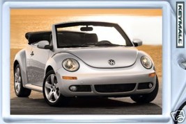 Keytag Vw New Beetle Silver Convertible Key Chain Ring - £15.65 GBP