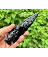 6&quot; Black Obsidian Spearhead Large Obsidian Crystal Healing Crystal Arrow... - $34.52 CAD