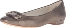 NEW ANNE KLEIN BROWN LEATHER COMFORT BALLET PUMPS SIZE 7.5 M - £59.44 GBP