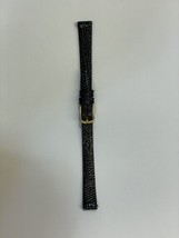 Speidel Express 10mm Black Leather Lizard Grain Watch Band With Gold-tone Buckle - £12.13 GBP