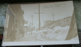 Dowagiac Michigan Postcard not used Downtown scene Snow Piles 1912 - £7.45 GBP