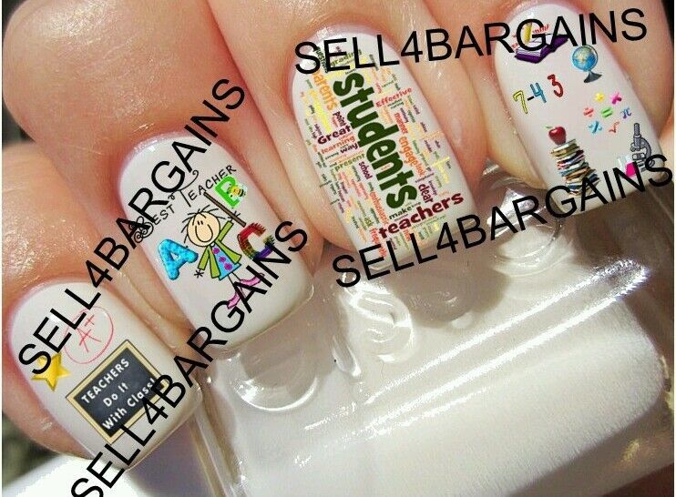 TEACHER WITH CLASS》BEST TEACHER》#1 TEACHER》Nail Art Decals