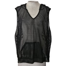 Black Mesh Sleeveless Pullover Hooded Top Size 2X - £19.57 GBP