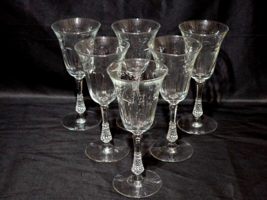 Vintage Rock Sharpe Stem #3007 Corinth 8&quot; Footed Water / Wine Glass - Set Of 6 - £36.25 GBP