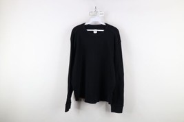 Vintage Gap Mens XL Faded Blank Thermal Waffle Knit Long Sleeve T-Shirt Black - $49.45