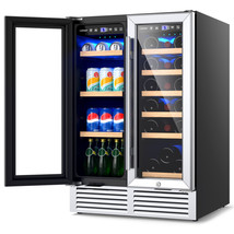 Dual Control Refrigerator 24&quot; Dual Zone Wine and Beverage Cooler Refrigerator - £884.16 GBP