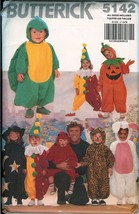 Butterick 5142 KIDS Costumes  1-6 Witch Rabbit Pumpkin Devil Clown Pattern UNCUT - £10.31 GBP