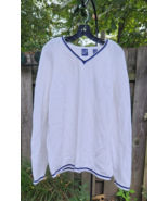 Vintage 90s GAP Sweater Mens Extra Large Varsity Preppy Tennis V Neck Co... - $39.89