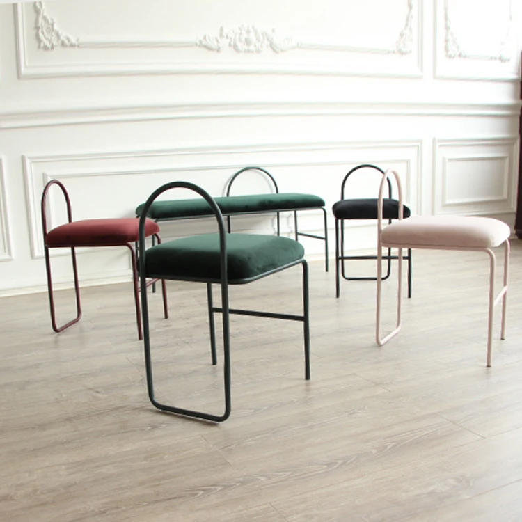 Scandinavian Velvet Chair Hotel Modern Vanity Stool Dressing Table Gamer... - $198.31+