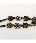 Vintage 3 Loop Necklace Arrows Gold/Brass Tone Costume Handmade Metal B6... - $19.99