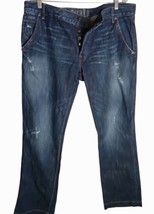 Sacred Vintage J EAN S Men&#39;s 38 Button Fly Distressed Made In Usa - £41.65 GBP