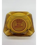 Vintage Amber glass 3 1/2 Best Western astray 4 Slot Hotel Motel Cigaret... - £6.28 GBP