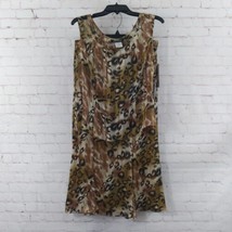 Milano Skirt Blouse Set Womens 10 Animal Print Sleeveless Sheer Top Merm... - $34.98