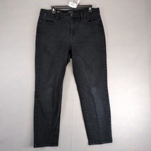Talbots Slim Ankle Jean Curvy Women&#39;s Plus 14 Black Stretch Denim 34x27&quot;... - $24.00