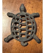 Vintage Cast Iron Turtle Trivet Black Metal Hot Plate Holder Rustic Kitchen - $34.19 CAD