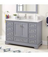 New Gray 48&quot; Quen Vanity - with Warm Oak Frame by Signature Hardware - £1,100.85 GBP
