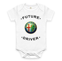 Rare New Future Alfa Romeo Driver Auto Baby Clothes Funny Bodysuit Onesie Romper - £15.53 GBP
