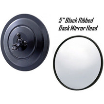 5&quot; Black Ribbed Exterior Door Round Rear View Mirror Head 1947-1972 Chevy Truck - £6.97 GBP