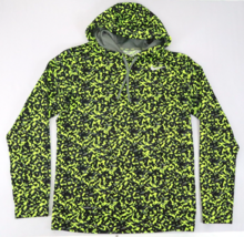 NIKE Therma Fit Hoodie Size M Green Black Geometric Camo 717107-702 Neon - $33.31