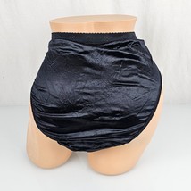 Vintage Second Skin Liquid Satin Shiny Glossy High Cut Panties Black XL 8 - $29.69