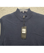 Greg Norman Golf Performance Sweater Men M Navy Sleeveless Mock Neck Qua... - $40.07 CAD