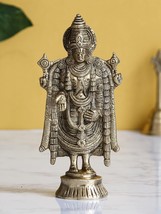 Golden Brass Tirupati Balaji Statue Idol Lord Venkateswara Balaji Statue... - £57.64 GBP