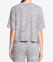 DKNY Womens Activewear Cropped Short Sleeve Sweatshirt, Large, Heather Grey - $68.31