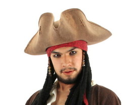 Pirates of the Caribbean Jack Sparrow Tricorn Pirate Hat Costume Accesso... - £16.96 GBP