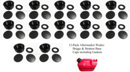12 PK WEDCO BRIGGS Gas Can BASE SOLID CAPS Blind Closed Storage Lid VITO... - $65.08
