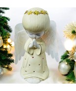 Vtg Praying Angel Cherub Lighted Fiber Optic Figurine Christmas Decorati... - $27.93