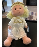Vtg Gibson Greetings Angel Plush Doll With Blonde Yarn Hair &amp; Golden Hal... - $14.85