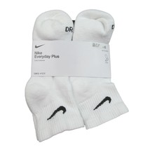 Nike Everyday Plus Ankle Socks White (6 Pack) Womens 6-10 / Youth 5Y-7Y NEW - £20.66 GBP