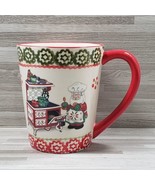 Temp-tations Holiday Santa Baking 16 oz. Coffee Mug Cup Beige Red Green - $22.11 CAD