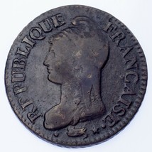 Lan 5 (1796-97) Francia 5 Céntimos Moneda (MB) Muy Fina Km#640.5 - $51.97