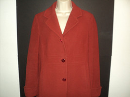 Kenneth Cole Reaction Size 10 Wool Blend Coat Rust Front Buttoned Lined - £37.10 GBP