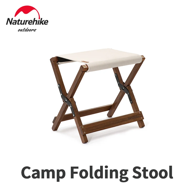 Naturehike ultralight folding storage chair portable outdoor camping solid wood stool thumb200