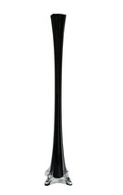 Vintage art glass tall black amethyst stretch vase - $74.99
