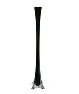 Vintage art glass tall black amethyst stretch vase - £58.96 GBP