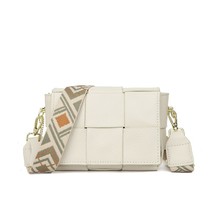 New Cowhide Solid Classic Purses and Handbags Women Wide Fabric Strap Crossbody  - £36.84 GBP