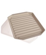 Microwave Safe Covered Plastic Bacon Rack with Lid, White, 2 Pieces - $350.29 MXN