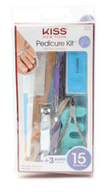 Kiss New York Pedicure Kit 15 Pieces Opened Package 76543 - £7.83 GBP