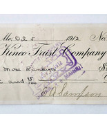 1912 Kineo Trust Company Bank Check E.A. Sampson Dover Maine Signed 889 ... - $19.99