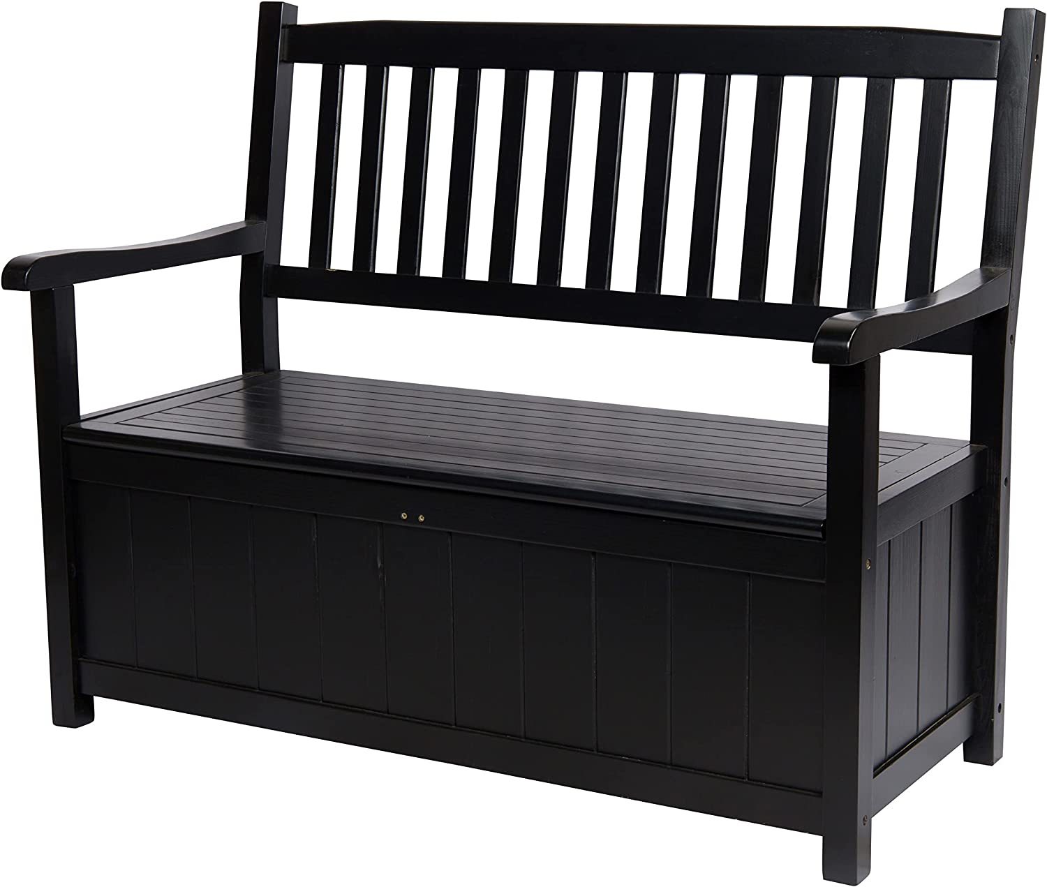48-Inch Indoor/Outdoor Wooden Storage Bench, Ashton, By Shine Company, 4219Bk. - $186.99