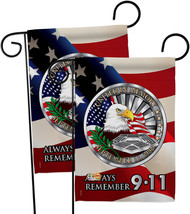 Always Remember Garden Flags Pack Patriot Day 13 X18.5 Double-Sided House Banner - £23.22 GBP