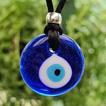 Evil Eye Pendant Lucky Necklace Protection Corded Glass Kabbalah Nazar Turkish - £2.98 GBP