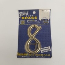 Vintage Slaymaker 3&quot; Solid Cast Brass No. 8 House Number, NOS - £9.22 GBP