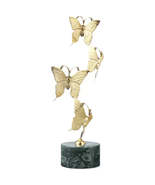 Anyhouz 33cm Luxury Gold Flying Butterfly Tabletop Home Decor Modern Art... - £84.87 GBP