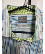THOMAS DEAN COLORFUL STRIPED HIGH QUALITY DRESS SHIRT SIZE XL - £13.31 GBP